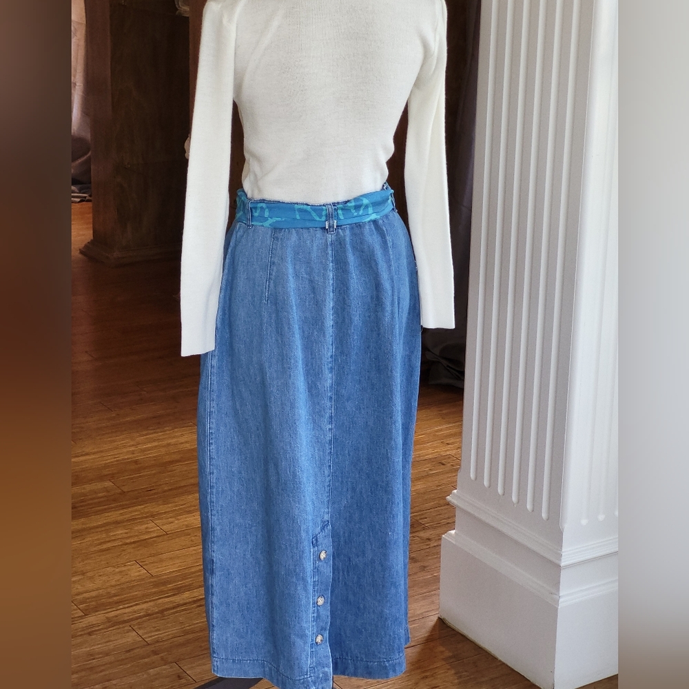 Gotcha Covered Vintage Midi Denim Skirt Large (Vtg Size 14) - Picture 5 of 13